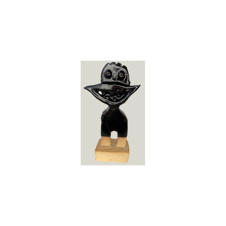 Grinedreng, skulptur, sort, H.15 cm