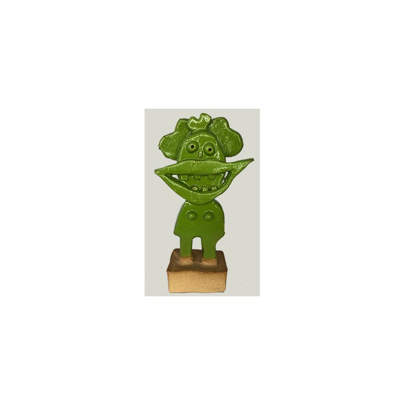 Grinepige, skulptur, grn, H.15 cm