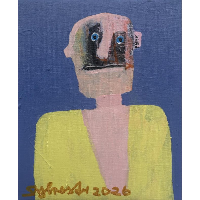 Bademester, maleri, 30x25 cm