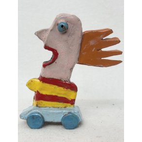 Bilist i bl� bil, no. 50, skulptur, H. 13 cm