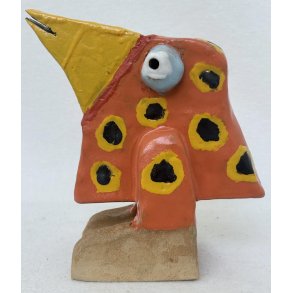 Bredn�b med sorte prikker, skulptur, ca. 18x21 cm