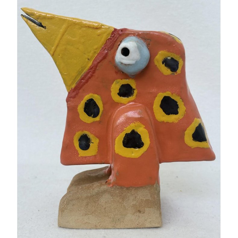 Bredn�b med sorte prikker, skulptur, ca. 18x21 cm