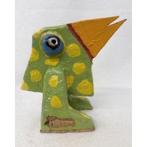 Bredn�b med bl� �jne, skulptur, ca. 18x21 cm