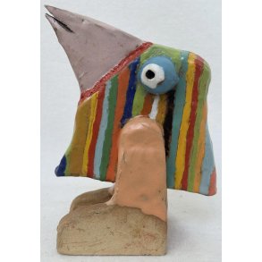Bredn�b med striber, skulptur, ca. 18x21 cm