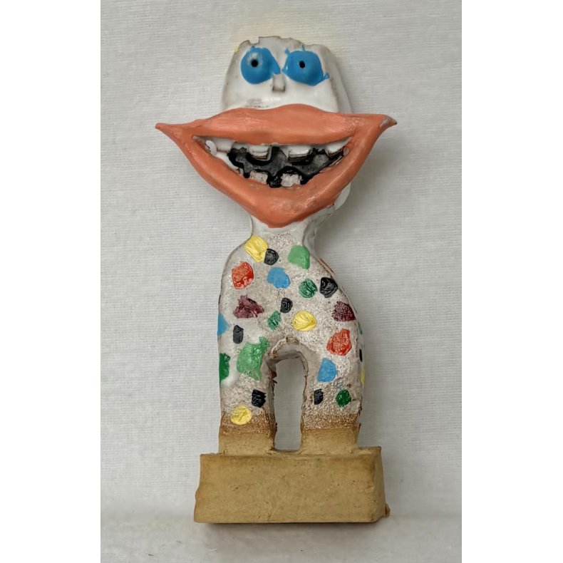 Den glade maler, hndmalet skulptur, ca. H.15 cm