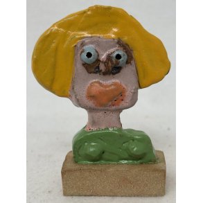 Dame i gr�n bluse, skulptur, 10 cm