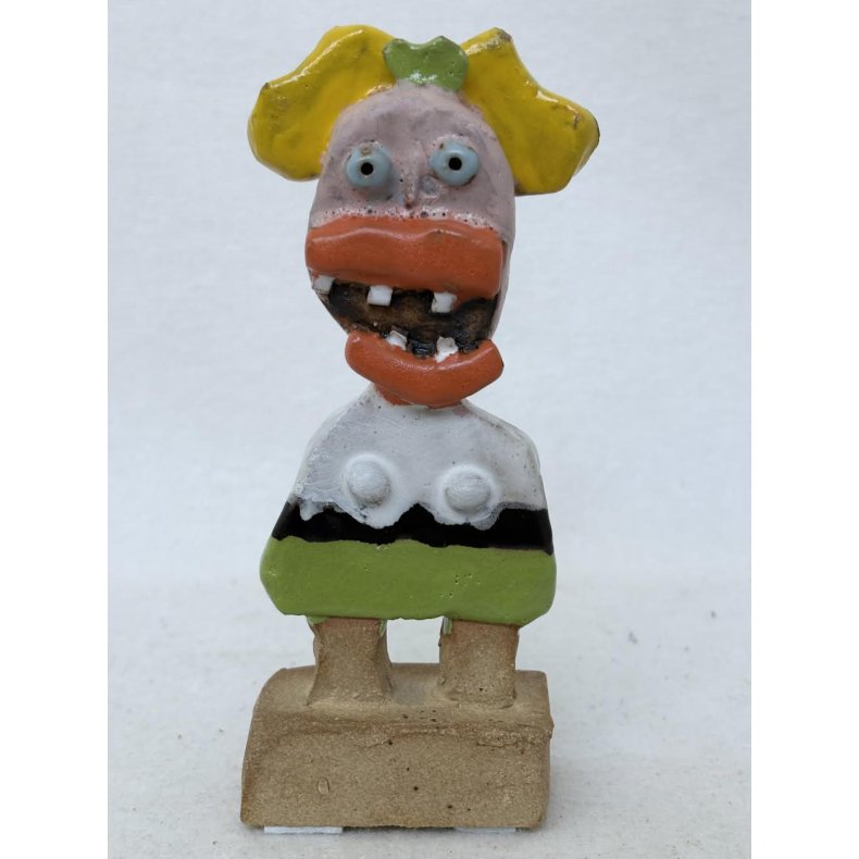 Dame med gult h�r, skulptur, ca. 16 cm