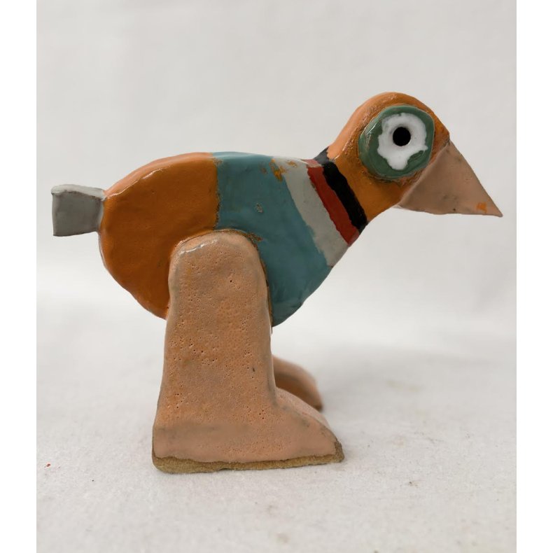 Fugl med lyser�de ben, skulptur, ca. 16x22 cm