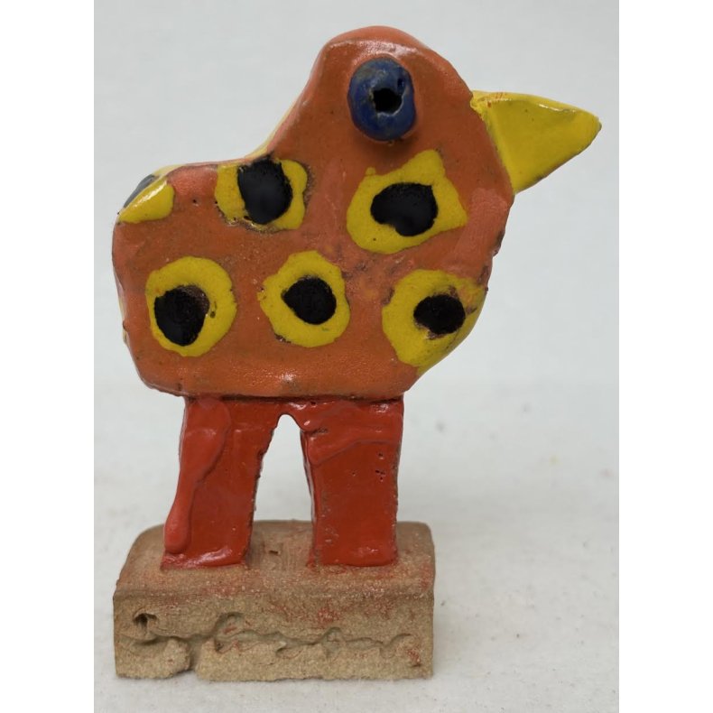 Fugl no. 26, R�dben, skulptur, H. 11 cm