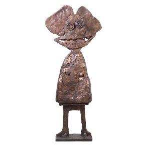 Glad dame, bronzeskulptur, H.164 cm