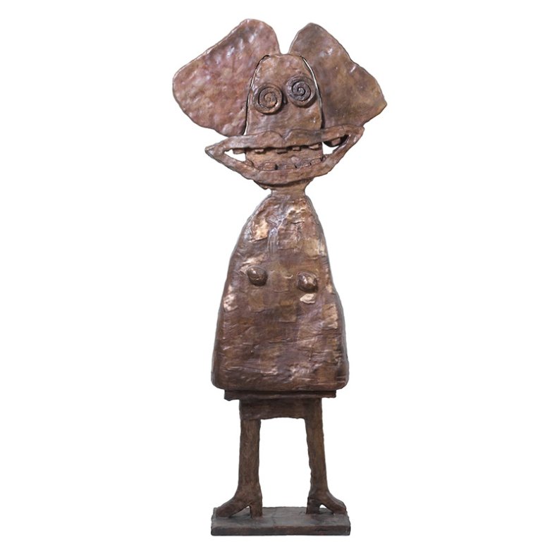 Glad dame, bronzeskulptur, H.164 cm