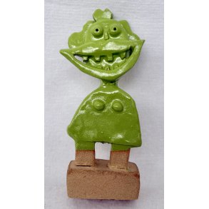 Grinepige, skulptur, grn, H.17 cm