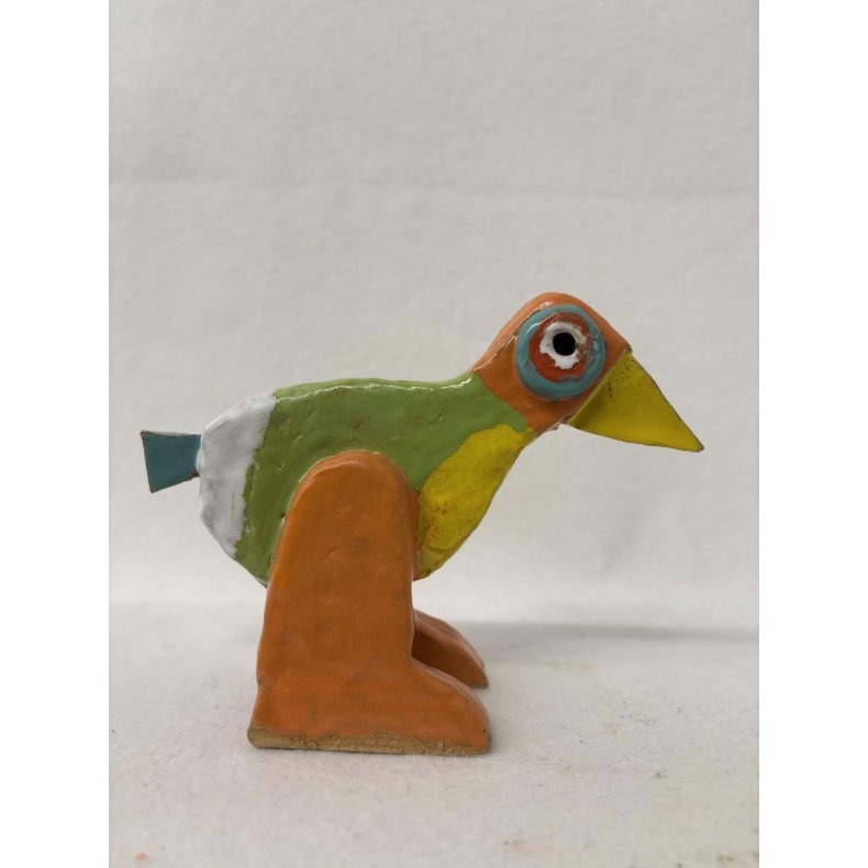 Guln�bet fugl, skulptur, ca. 16x22 cm