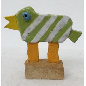 Guln�bet gr�nfugl, skulptur, 10x10 cm