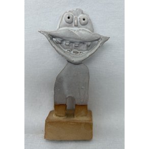 Grinedreng, skulptur, hvid, H.17 cm