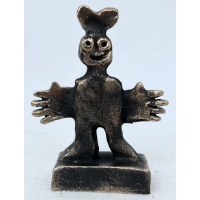 Hjerte p� hovedet, bronze skulptur, 10 x 7,5 cm