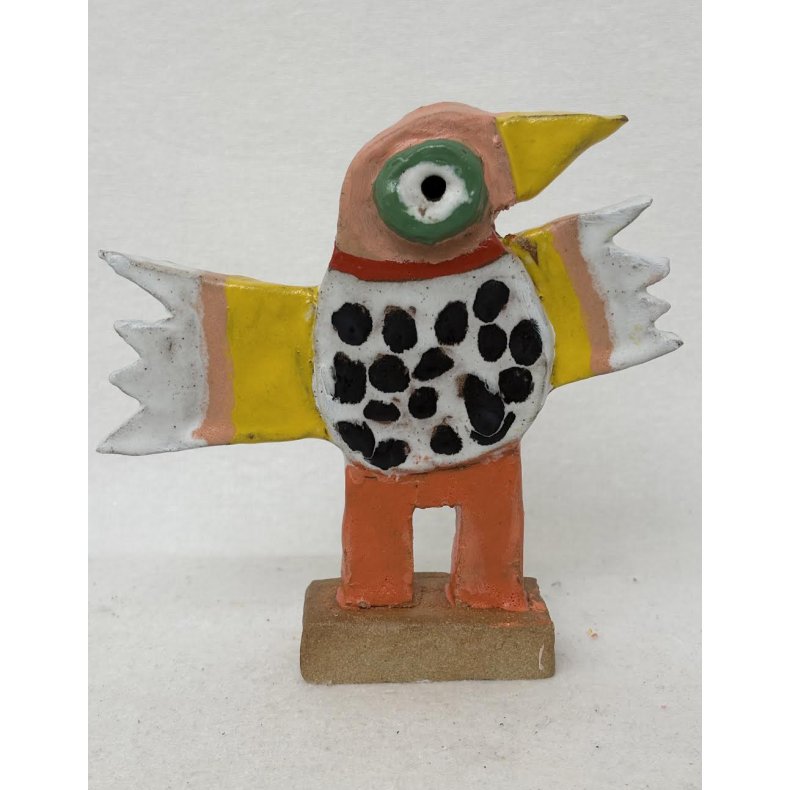 Hvidmavede vingesus med sorte prikker, skulptur, ca. 16x18 cm