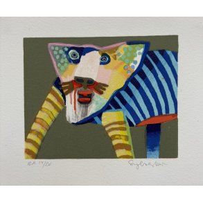 Kat, litografi, 20 x 17 cm