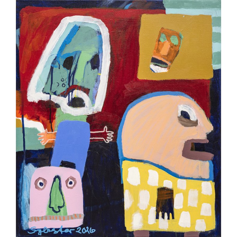 Kom tilbage, maleri, 70x60 cm
