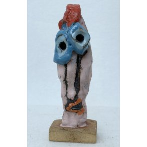 Langhoved person, skulptur, H. 16 cm