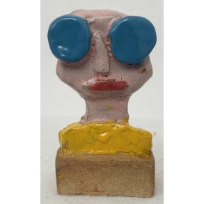 Mand i gul tr�je, skulptur, H. 10 cm