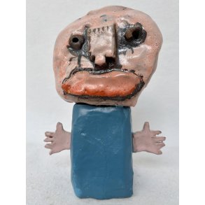No monny, med bemaling, skulptur, 25x18 cm