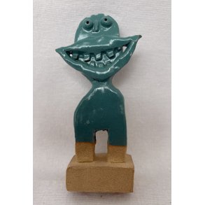 Grinedreng, skulptur, petroleumsbl, H.17 cm