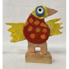 R�dmavede fugl, skulptur, ca. 16x18 cm