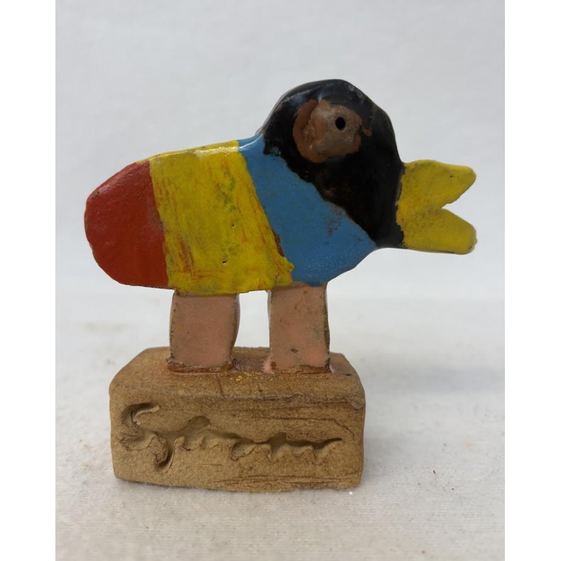 Sorthoved fugl, skulptur, 9 cm