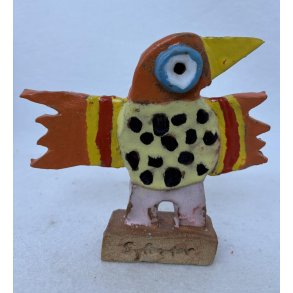 Vingesus med sorte prikker, skulptur, ca. 16x18 cm