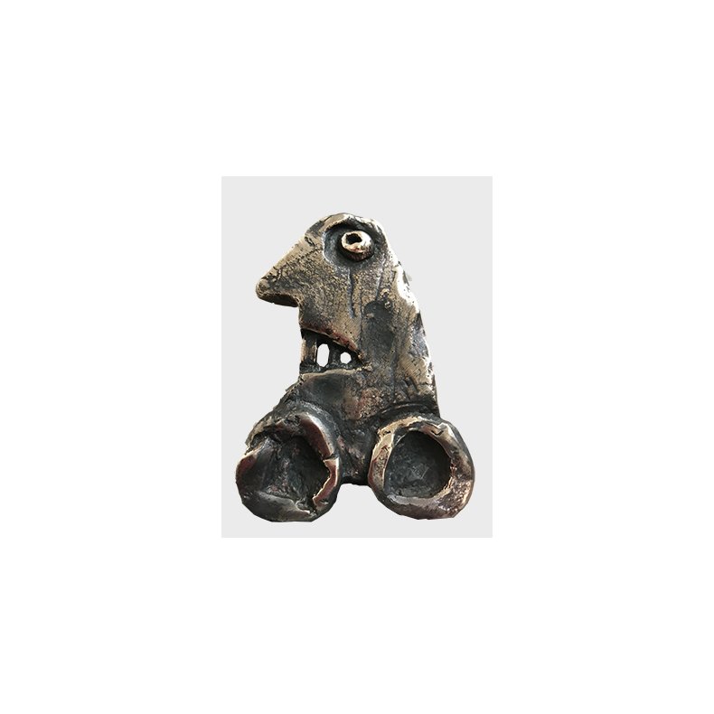 Bilist, bronze skulptur, H.10 cm