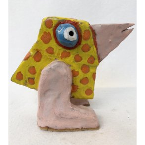 Bredn�b med orange prikker, skulptur, ca. 18x21 cm