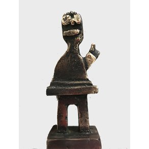 En klog mand, bronze skulptur, H.13 cm