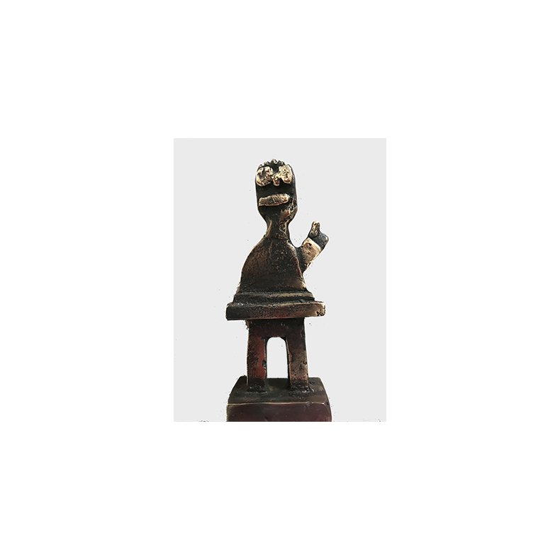 En klog mand, bronze skulptur, H.13 cm