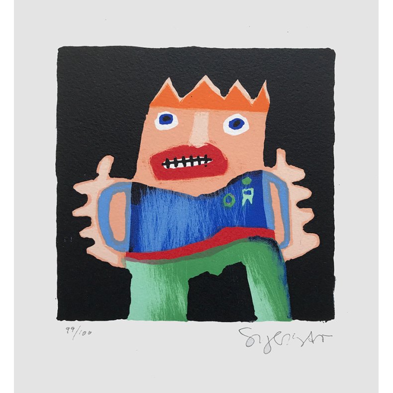 Fattige konge, litografi