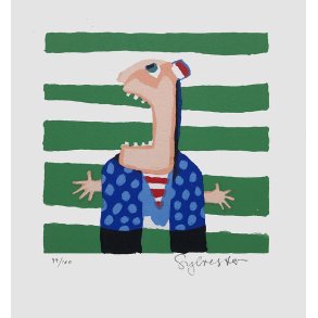 Forskrkket piccolo, litografi