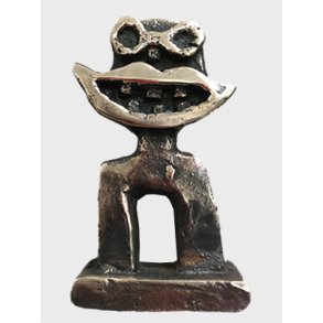 Grinedreng, bronze skulptur, H.11 cm
