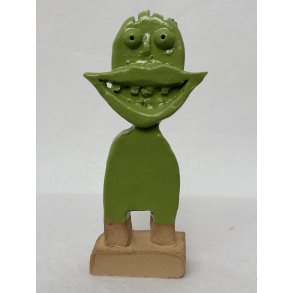 Grinedreng, skulptur, grn, H.17 cm