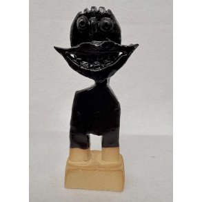 Grinedreng, skulptur, sort, H.17 cm