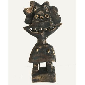 Grinepige, bronze skulptur, H.29 cm