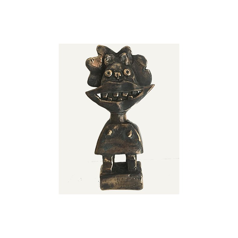 Grinepige, bronze skulptur, H.29 cm