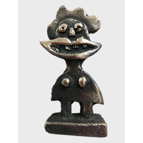Grinepige, bronze skulptur, H.12 cm