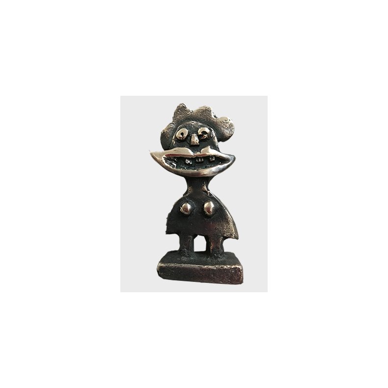 Grinepige, bronze skulptur, H.12 cm