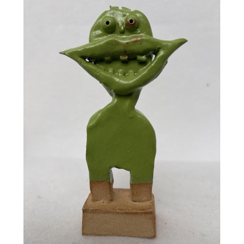 Grn grinedreng med fejlfarve, skulptur, ca. H.16 cm