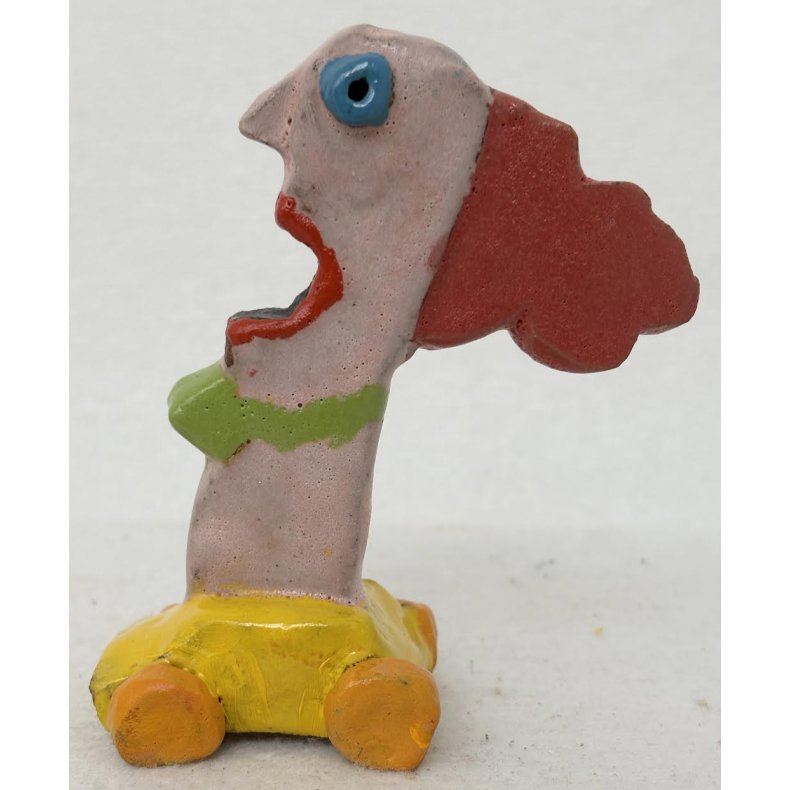 Gul bil og bikini, skulptur, H. 12 cm