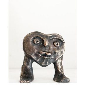 Hjerte p fdder, bronze skulptur, H.8 cm