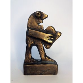 Hjertebud, bronze skulptur, H.10 cm