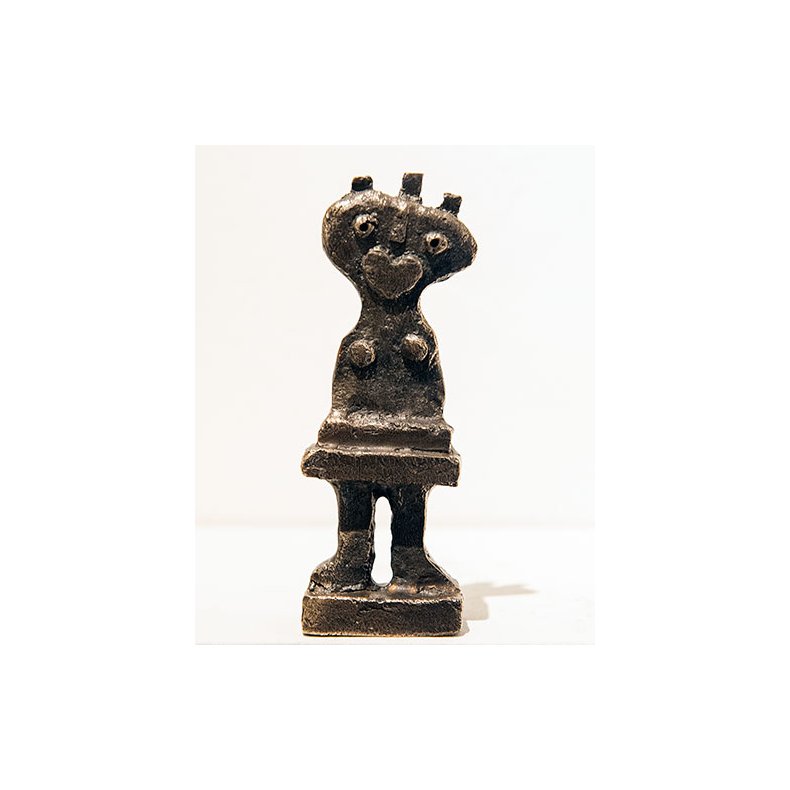 Hjertemund, bronze skulptur, H.11,5 cm