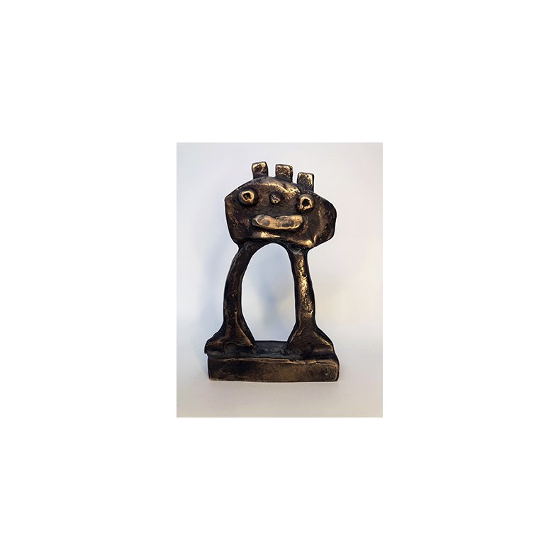 Hovedperson, bronze skulptur, H.13 cm