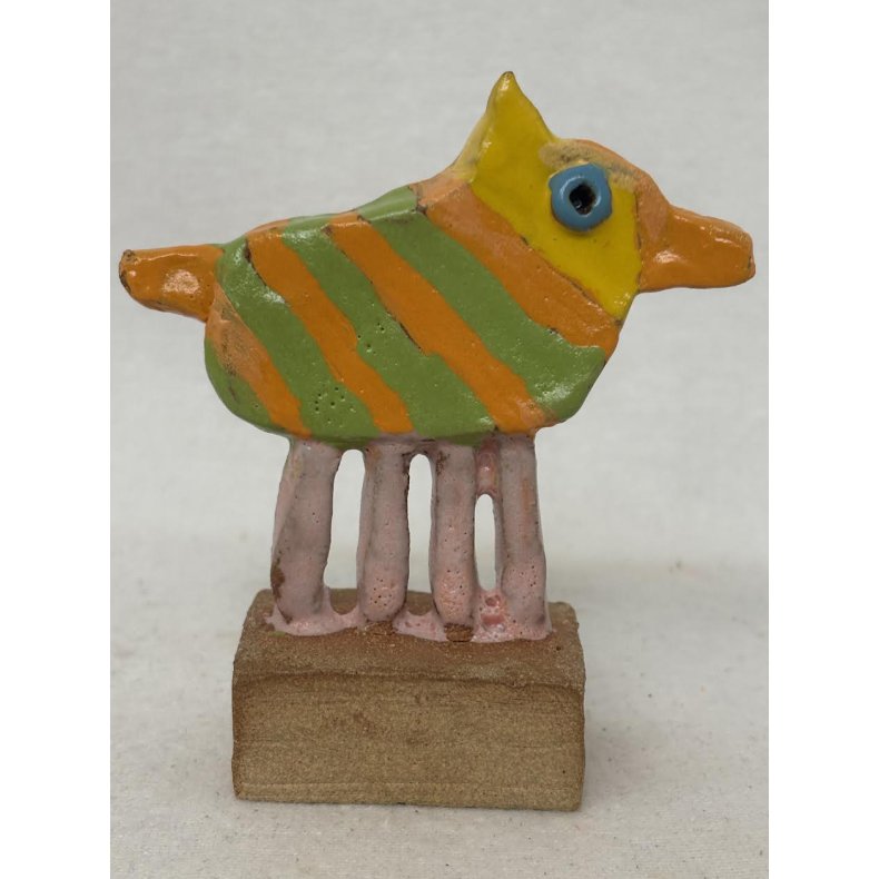 Hund med orange snude, no. 26, skulptur, H. 11 cm